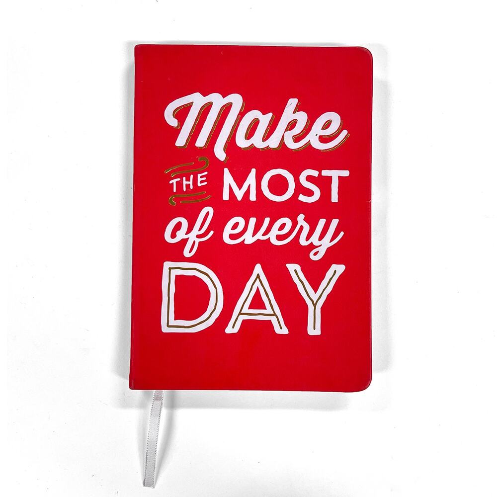Eccolo Make The Most of Every Day Inspirational Journal Lined 6 x 8 Red Unused